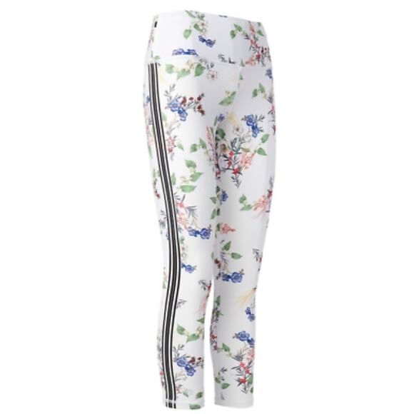 Athleta XS Leggings Contender Blossom 7/8 Length Floral Stripes White Athletic - Picture 1 of 12